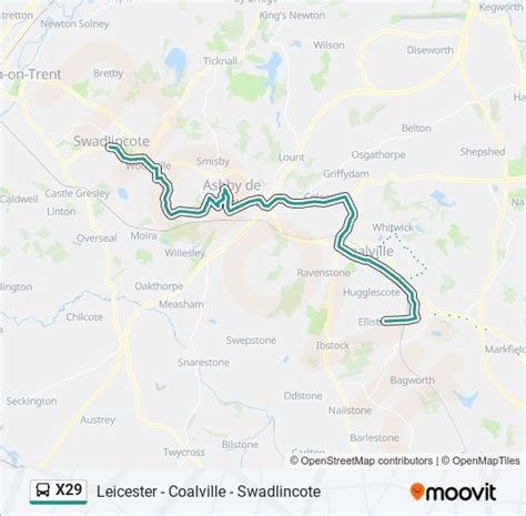 burton to coalville|29/29A/29B/X29 Leicester to Swadlincote Bus Route